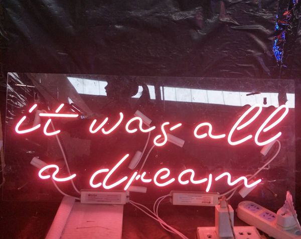 

прозрачный акрил это все было мечтой неоновая вывеска настенная реклама бар развлечения клуб украшение витрина стеклянная лампа 17 '' 24