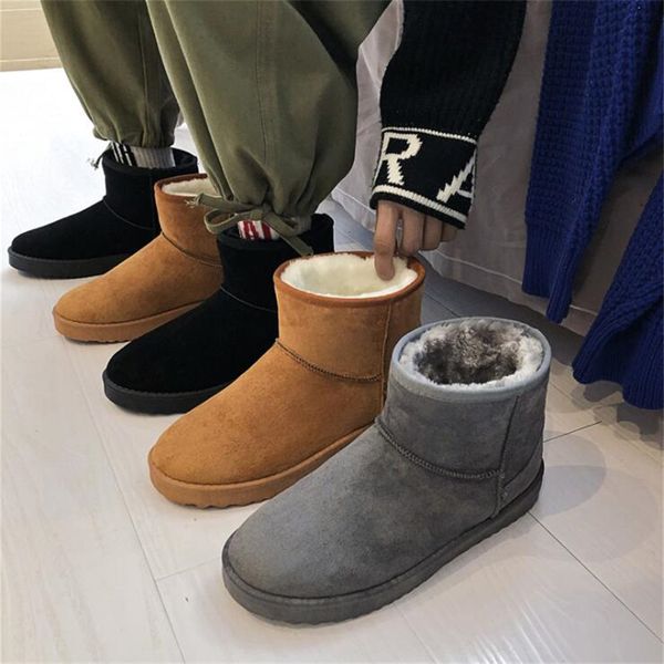 

snow boots men's winter plus velvet warm thick high-men's boots waterproof shoes non-slip cotton, Black