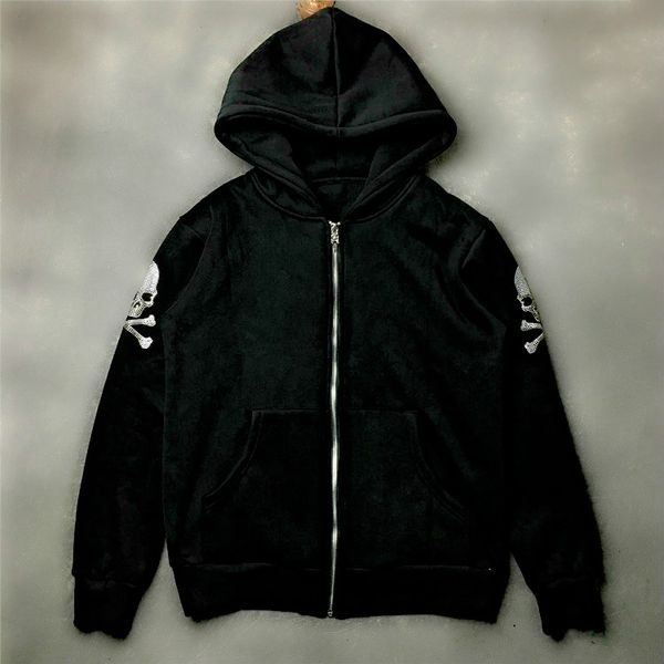 

mens designer hoodies givh2 new fashion brand luxury skull and cap jacket on back of drill and flash drill promotion, Black