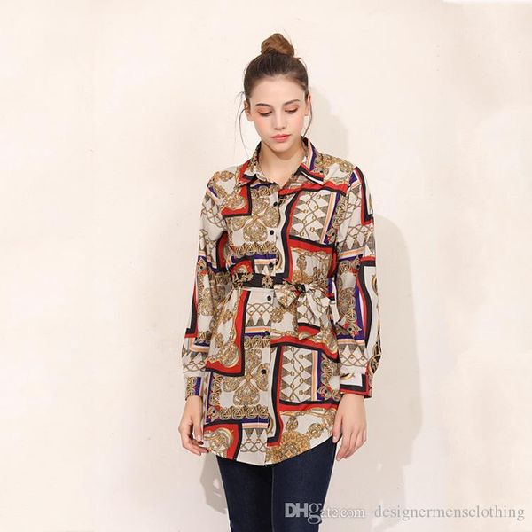 

neck panelled long sleeve shirts irregular designer shirt womens spring autumn printed blouses lapel, White