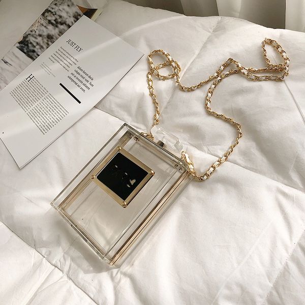 

acrylic transparent solid color personal high capacity messenger bag