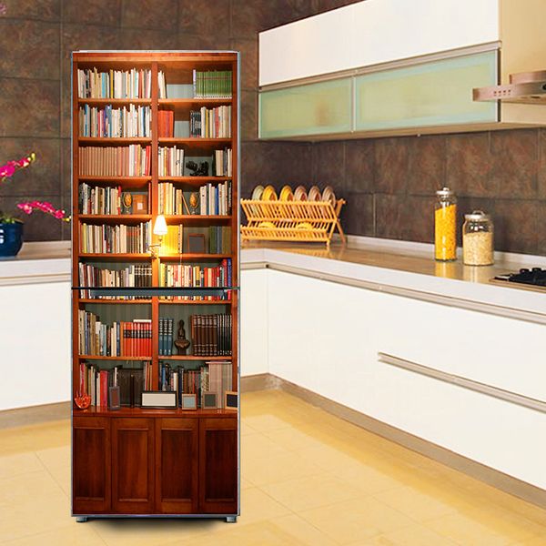 

wholesale bookshelf selfadhesive dishwasher refrigerator e sticker kid's art fridge door cover wallpaper