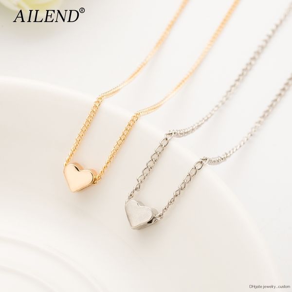 

New Hot Trendy Tiny Heart Short Pendant Necklace Women Gold Chain Lover Lady Girl Gifts Bijoux Fashion Jewelry