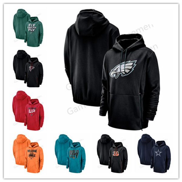 

2020 philadelphia sweatshirts eagles heathered sideline performance jaguars player pullover falcons hoodie men's s-4xl quality, Blue;black