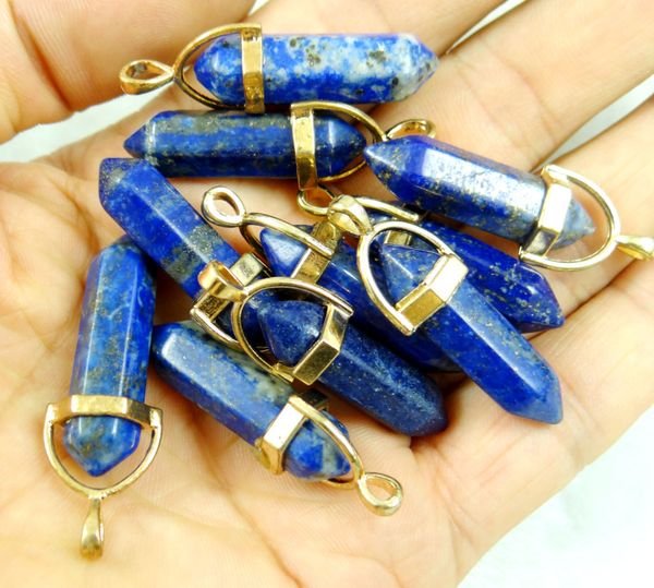 

natural stone opal turquoises lapis tiger eye opal crystal quartz pendants for diy jewelry making necklaces accessories24pcs, Silver