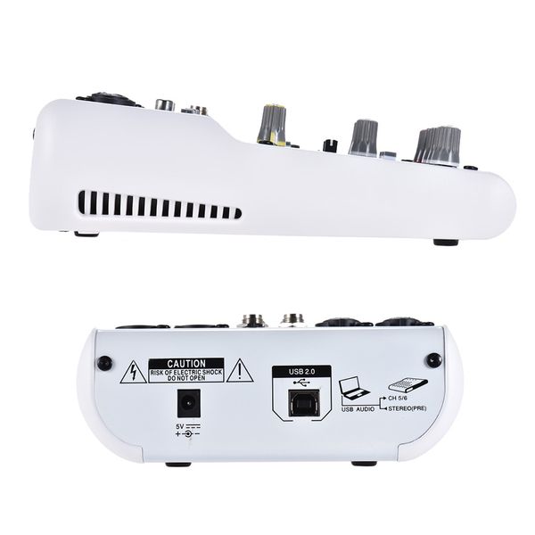 

new am-4r 6-channel sound card digital audio mixer mixing console built-in 48v phantom power support powered by 5v power bank