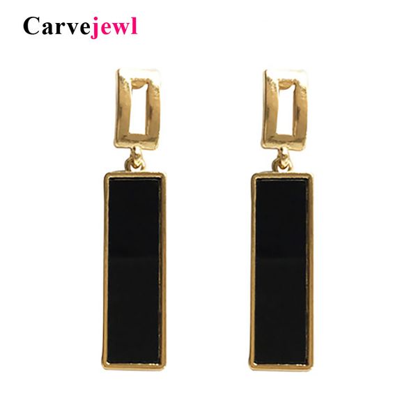 

carvejewl resin rectangle drop dangle earrings fashion simple balck white acrylic geometric long earrings for women girl jewelry, Silver