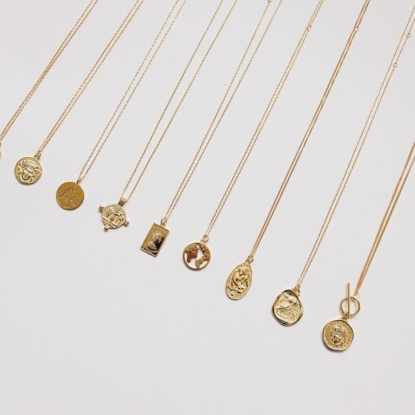 

монета ожерелье 925 серебряное колье kolye золотой кулон шарм минимализм vintage boho bijoux femme collier ожерелье женщины jewelry11, Silver