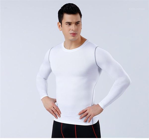 

tees males running traning solid color mens tight fitness sports tshirts designer stretch quck drying skinny slim, White;black