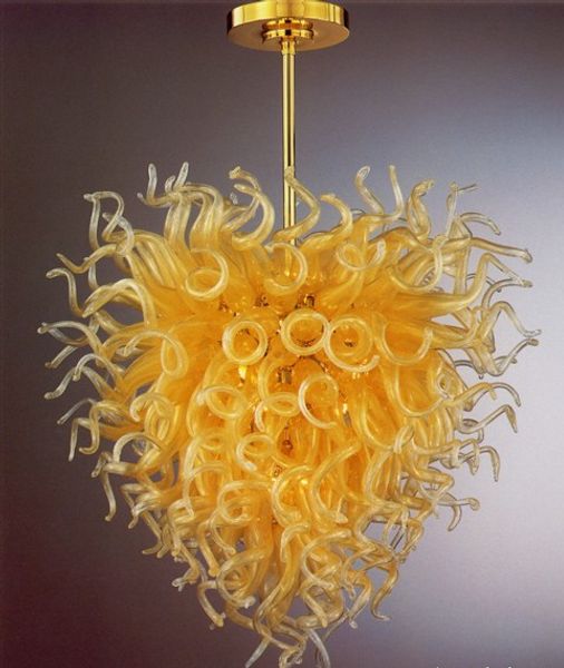 

christmas decoration yellow murano glass art chandelier light modern art deco customized blown glass chandelier pendant lamps for home decor