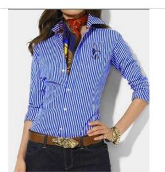 

Stripe Lapel Womens Designer T Shirts Long Sleeve Polo Shirt Solid Color Summer Polo Top Tees Print for Lady Clothing