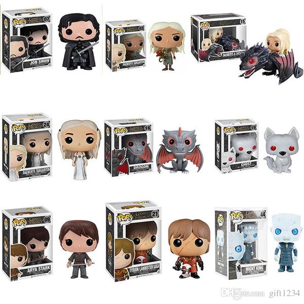 

2019 arrival funko pop game of thrones daenerys jon snow cersei night king arya vinyl action figure with box