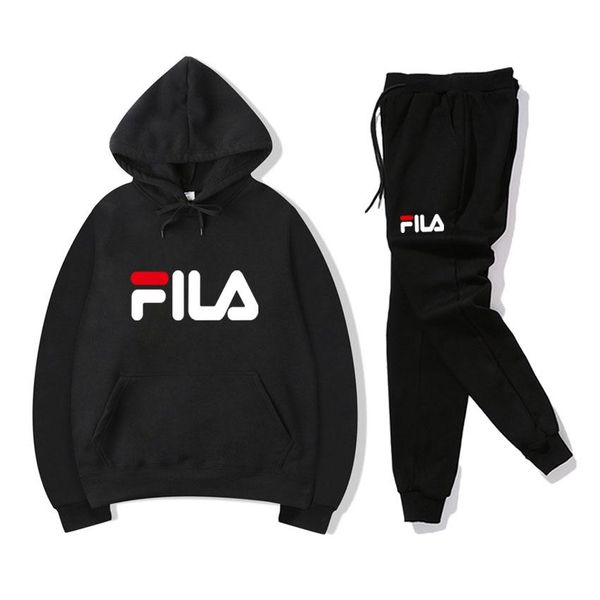 

25s new men's and women's fashion casual clothes two-piece sportswear s-3xl, Black