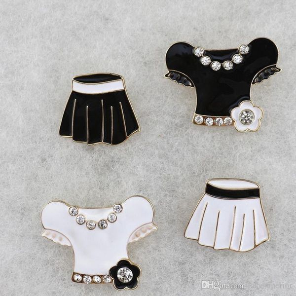 

симпатичный мультфильм с коротким рукавом рубашки юбка shaped брошь эмаль rhinestone ткани shaped брошь костюм нагрудным для подарка партии, Gray
