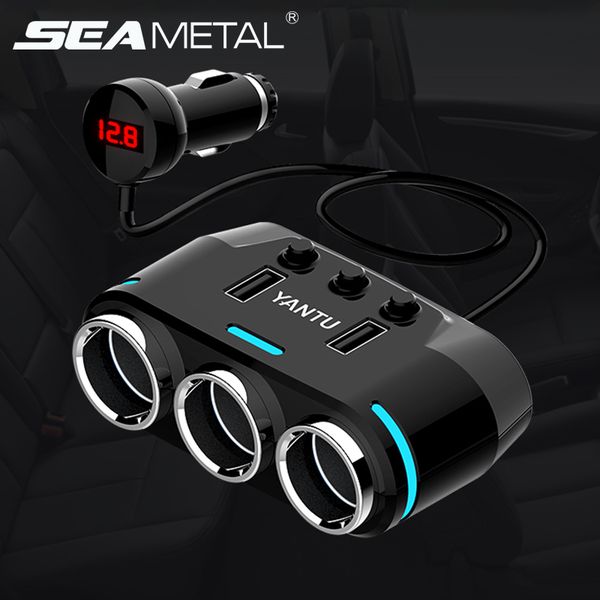 

dc 12v car cigarette lighter socket splitter plug auto usb charger adapter auto phone charge for gps phone mp3 dvr accessories