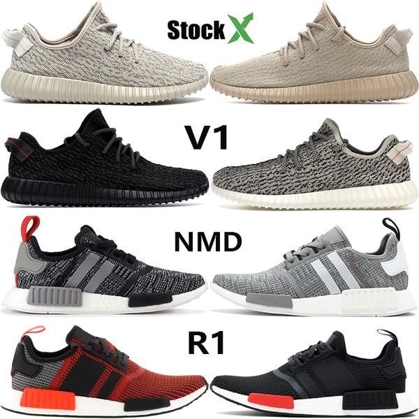 

kanye west v1 turtle dove running shoes nmd r1 men women lush red triple black white mens designer sneakers with stock x
