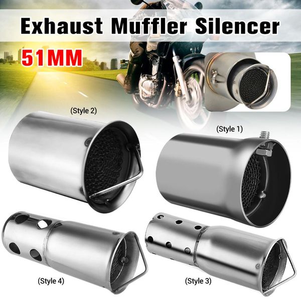 

stainless steel universal motorcycle gp moto exhaust muffler pipe noise sound eliminator adjustable 47mm 51mm 60mm