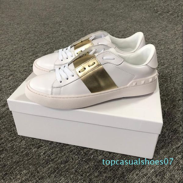 

mens open designer shoes fashion lace up ace genuine leather sneakers white black luxury casual shoes gift for women 35-46 t07