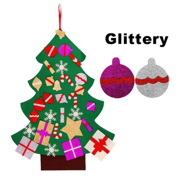 

diy felt christmas tree kit with 29pcs glittery paper ornaments decorative wall hanging decorations for kids and toddlers 2020
