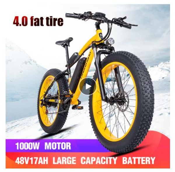 

electric bike 1000w electric fat bike beach bike cruiser 48v17ah lithium battery ebike, Silver;blue