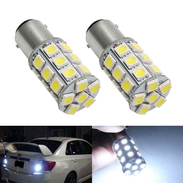 

2x1157 bay15d p21/5w baz15d p21/4w ba15d 5050 27 smd auto led white red 12v 24v ship boat truck van car brake stail light lamp