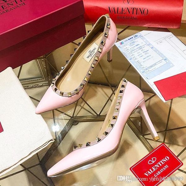 

2019 spring high version of the new patent leather design ladies high heel women's shoes fashion casual shoes party wedding shoes qe, Black