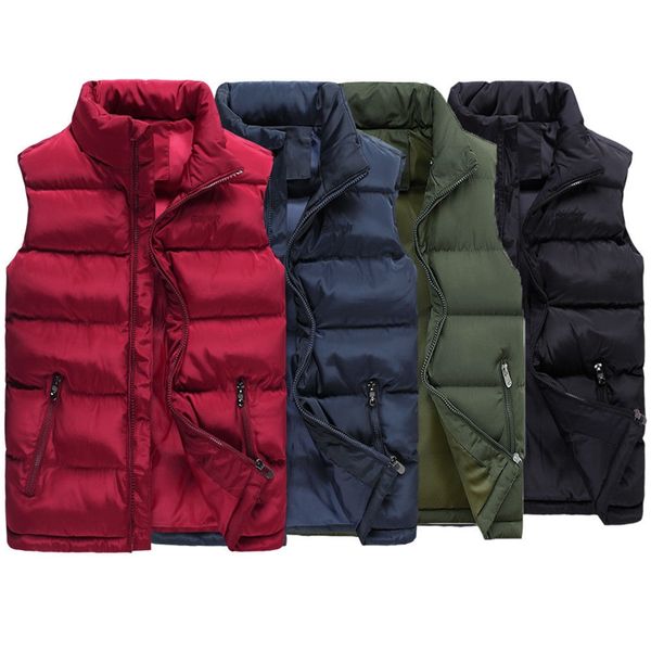 

wholesale price mens cotton down puffer warm vest body warmer waistcoat padded jacket outwear men's vests, Black;white