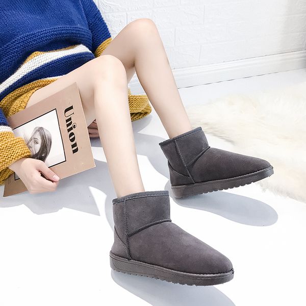 

2020 new warm girl boots furry snow boots winter shoes women ankle for womens platform female winter u11-71, Black