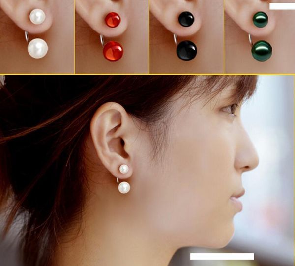 

new 503+++star identical double sized pearl earrings, Silver