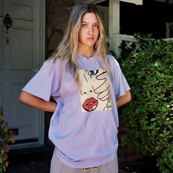 

2020 summer fashion casual loose t shirt woman's tears pattern printed 100% cotton good quality tees for lovers/your boyfriend can also, White
