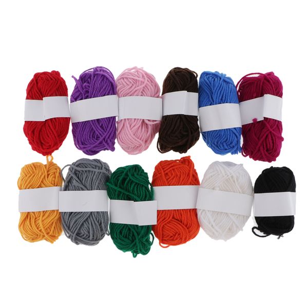 

12 pcs cotton yarn fluffy knitting yarn for crochet project, Black;white