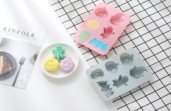 Stampi per ghiaccio fai-da-te realizzati con stampi per dolci in silicone per stampi da forno con teschio di zucca per bambole di Halloween