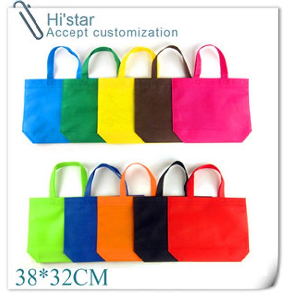 

38*32cm 20pcs reusable recycle environmental grocery supermarket shopping mall carrier non woven bags customized available