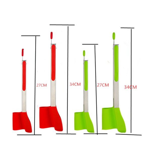 

2-in-1 tongs kitchen spatula & tongs non-stick heat resistant dishwasher safe silicone special clip shovel for pan