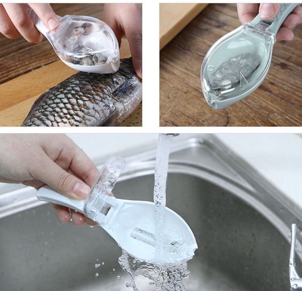 

plastic fish cleaning tools scraping scales device home kitchen cooking tools 3colors an2350