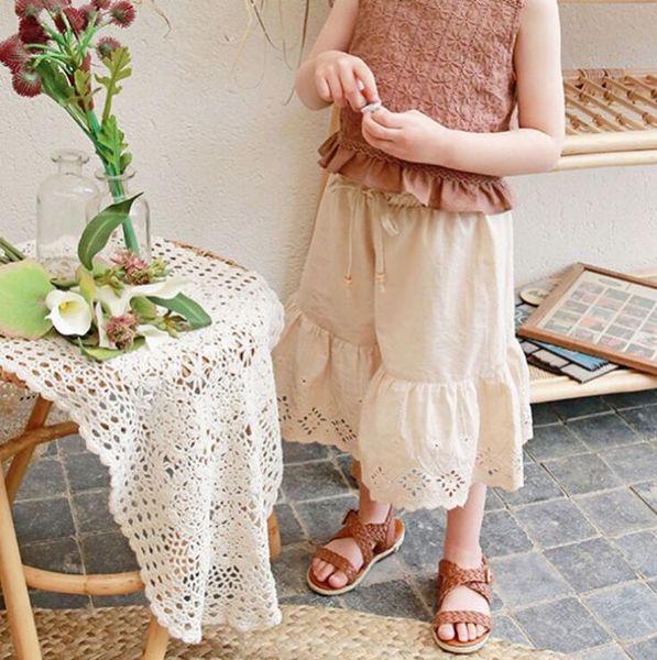 

2020 корея стиль девушки широкие брюки летние хлопок моды девочек брюки 2-7t hv353, Blue