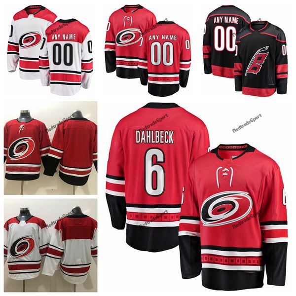 

2019 mens carolina hurricanes klas dahlbeck hockey jerseys new black #6 klas dahlbeck stitched jerseys customize name, Black;red