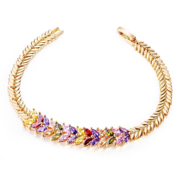 

jhsl brand fashion jewelry gold color women bohemia shining colorful cubic zirconia snake chain bracelets bangles, Black