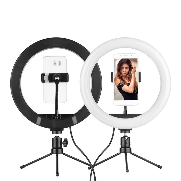 

2700-5500k ringlight 10 inch led ring light 120pcs led beads selfie light with ballhead holder for iphone samsung huawei