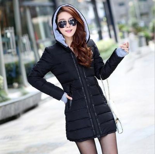 

2019 новая тонкая подходят корейская версия с капюшоном женщин из пуховик et, Black