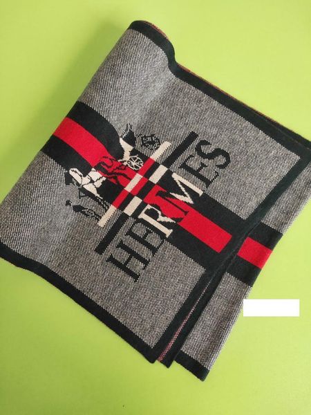 

2019 winter new boutique fashion knit cashmere scarf letter carriage men and women thick scarf soft and smooth specifications, Blue;gray