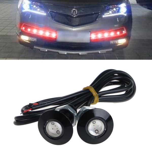 

1 pair ultra thin 12v 23mm car led drl daytime running light eagle eye lamp red