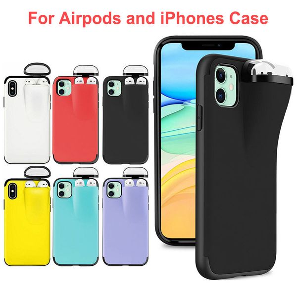 

2 в 1 чехол для телефона унифицированная защита для airpod мобильного телефона дизайнер анти-потерянная задняя крышка для iphone x xr xs max