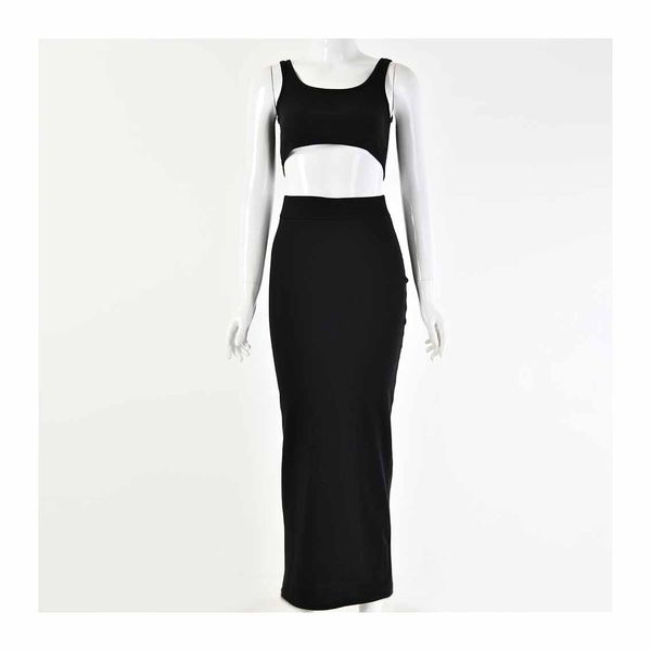 

women skirts sets two-piece skirt ladys designer solid color dress summer short vest+skirt 2020 new style selling dresses, Black;gray