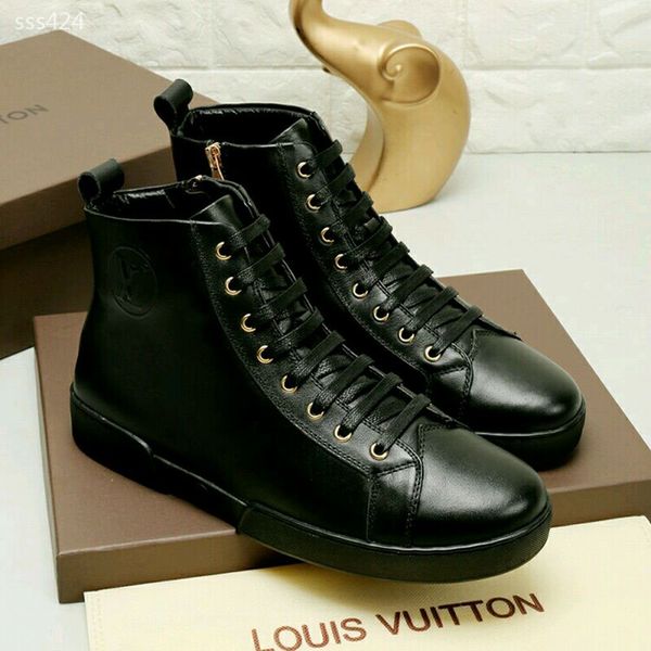 

men's women's casual shoes high sports stars classic genuine leather shoe sneakers drop shipping brand new 2 colors custom size 39