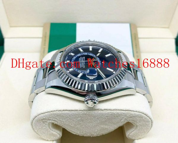 

42mm blue sky dweller mens automatic mechanical movement watch 18k bezel stainless steel 326934 men's watch with box, Slivery;brown
