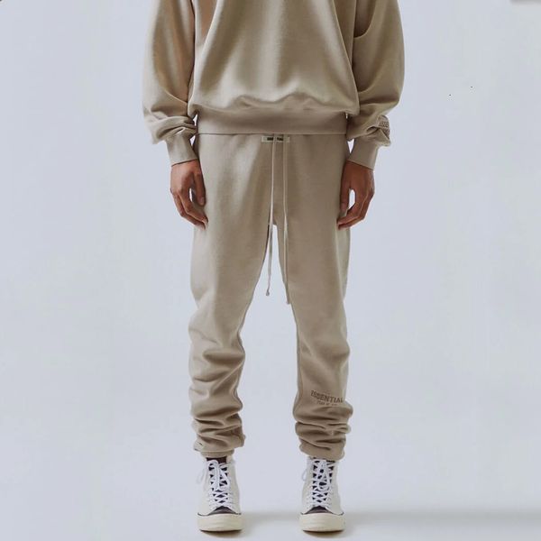 

latest fog fear of god essentials pants 3m reflective letter embroidery track pants fashion street men trousers sport sweatpants hfymkz178, Black
