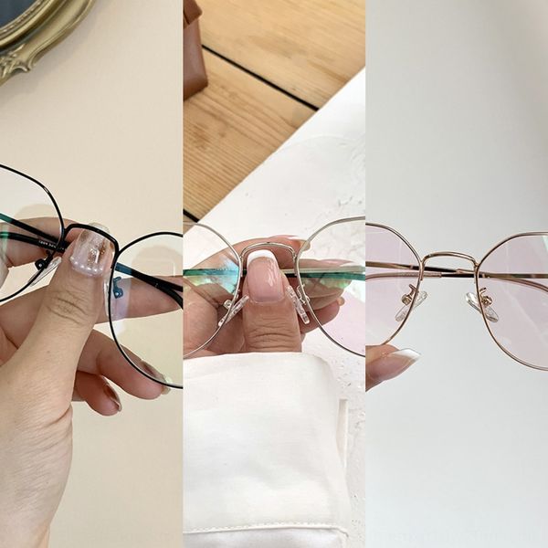 

2020 irregular frame myopia fashionable people plain glasses students' artistic myopia glasses frame, Silver