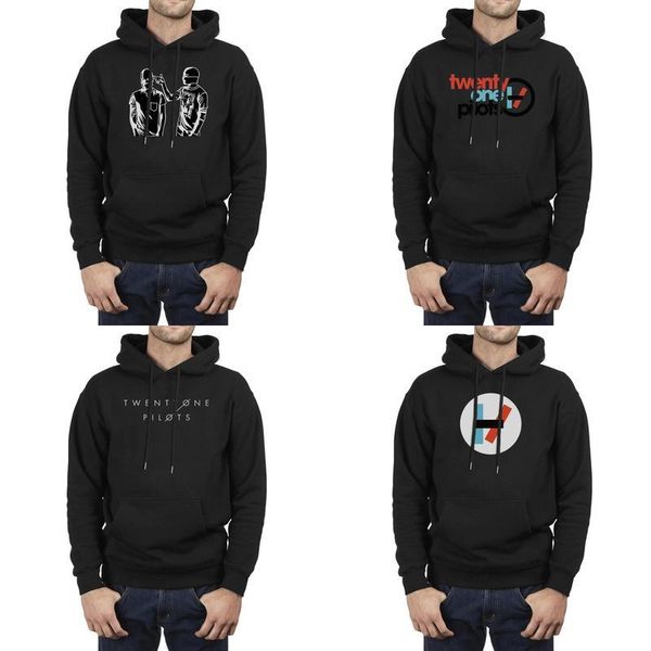 

мужчины дизайн печати покататься twenty_one_pilots черной крупногабаритной толстовка персонализированного superhero толстого hoodie twenty o, Black