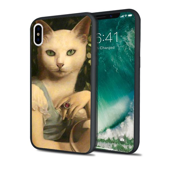 

capa elegant cat phone case for iphone 11 pro xs max xr 8 7 6s plus 5s se 5 case black soft silicone tpu cover.